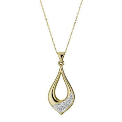 H Samuel Sterling Silver and 9ct Yellow Gold Tear Drop