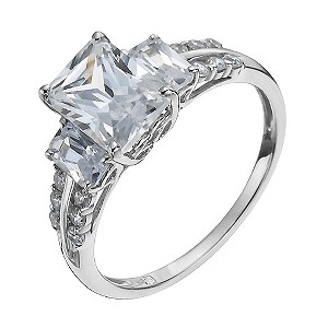 9ct White Gold Cubic Zirconia Three Stone Ring9ct White Gold Cubic Zirconia Three Stone Ring