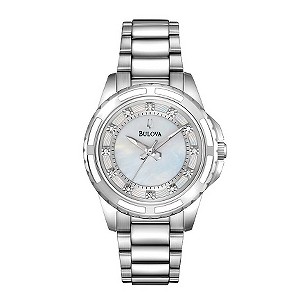 Bulova Ladies' Crystal Stainless Steel Bracelet Watch