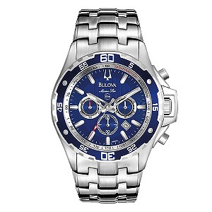 Bulova Blue Dial Stainless Steel Bracelet Watch