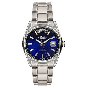 Rotary Men's Blue Dial Stainless Steel Bracelet Watch