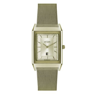 Rotary Men's Champagne Dial Gold-Plated Mesh Bracelet Watch - Product number 1013750