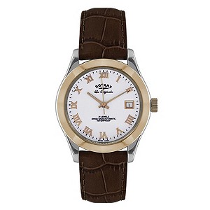 Rotary Men's Two Colour Brown Leather Strap Watch
