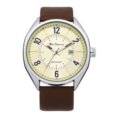 Ben Sherman Men's Cream Dial Brown Leather Strap Watch - Product number 1013947