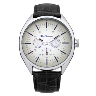 Ben Sherman Men's Cream Dial Black Leather Strap Watch - Product number 1014013