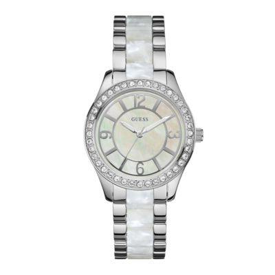 Guess Ladies' Mother of Pearl Stainless Steel Bracelet Watch - Product number 1014617