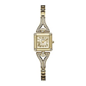 Guess Ladies' Crystal Set Gold-Plated Bracelet Watch
