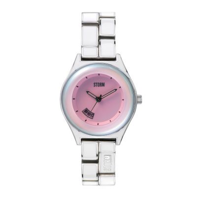Storm Ladies' Stainless Steel & White Enamel Bracelet Watch - Product number 1014900