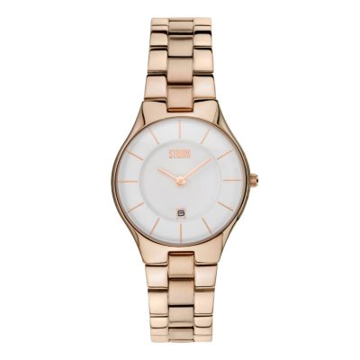Storm Ladies' Slim X Rose GoldPlated Bracelet Watch H.Samuel