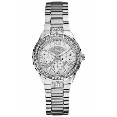 Guess Ladies' Silver & Crystal Bracelet Watch