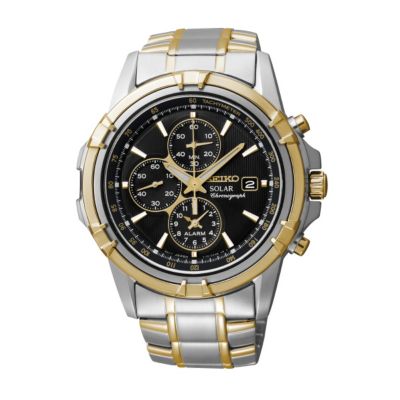 Seiko Solar Men's Two Tone Bracelet Watch - Product number 1015729