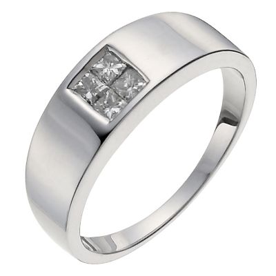 9ct white gold princess cut 45 point diamond ring - Product number 1018450