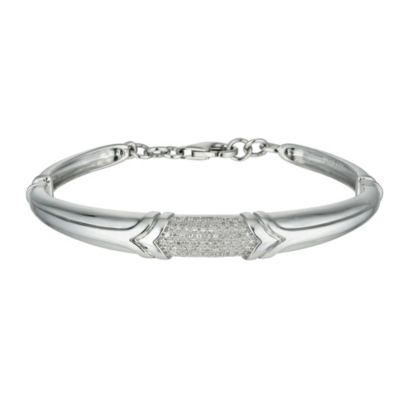 Sterling silver quarter carat diamond bangle - Product number 1020927
