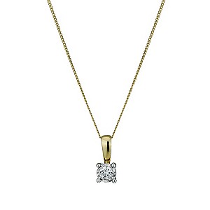 9ct Gold Illusion Diamond Pendant Necklace