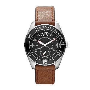 Men's Armani Exchange Brown Leather Strap Watch