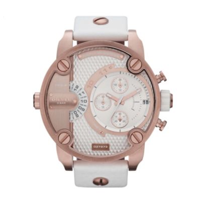 Diesel Men's White Leather Strap Watch - Product number 1021591