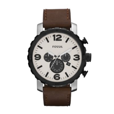 Fossil Nate Men's Brown Leather Strap Watch