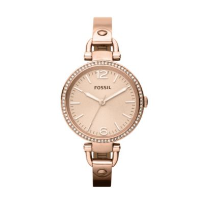 Fossil Georgia Ladies' Rose Gold-Plated Bracelet Watch