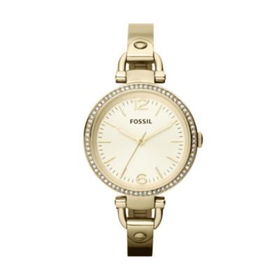 Fossil Georgia Ladies' Gold-Plated Bracelet Watch