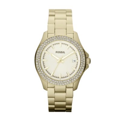 Fossil Retro Traveller Ladies' Gold-Plated Bracelet Watch - Product number 1021796