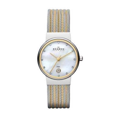 Skagen Ladies' Two Colour Stainless Steel Strap Watch - Product number 1021842