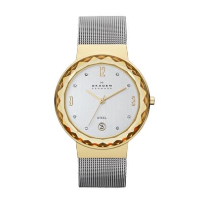 Skagen Ladies' Stainless Steel Two Colour Strap Watch H. Samuel the