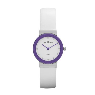 Skagen Steel Ladies' Purple & White Strap Watch - Product number 1021931