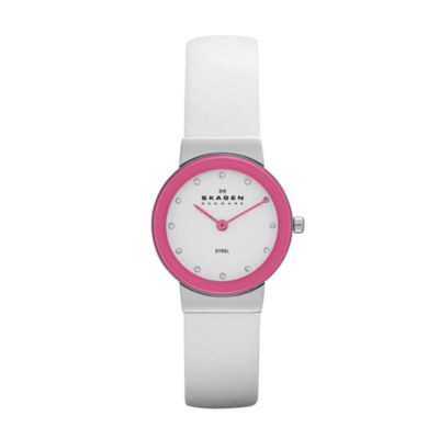 Skagen Steel Ladies' Pink & White Strap Watch - Product number 1021958