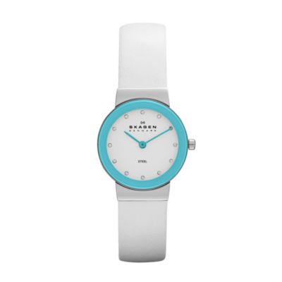 Skagen Steel Ladies' Aqua & White Strap Watch - Product number 1021966