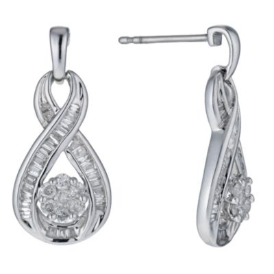 9ct white gold half carat earrings - Product number 1025325