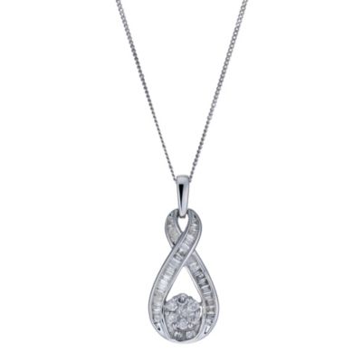 9ct white gold half carat pendant - Product number 1025333