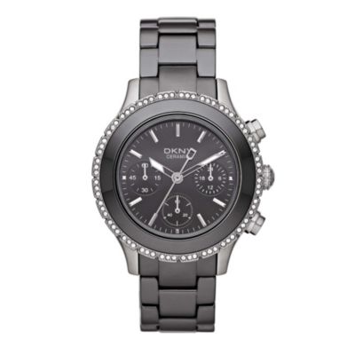 DKNY ladies' round black ceramic bracelet watch - Product number 1025554