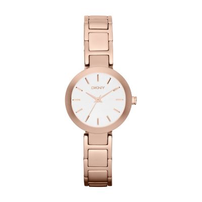 DKNY Ladies' White Dial Rose Gold Ion-Plated Bracelet WatchDKNY Ladies' White Dial Rose Gold Ion-Pla