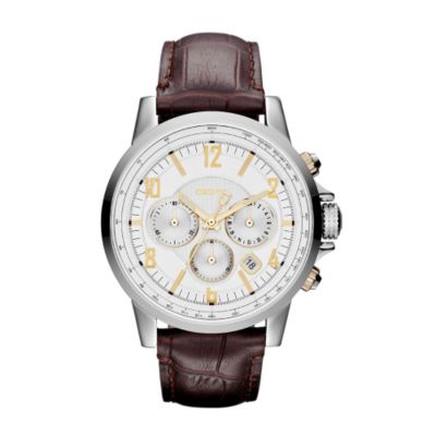 Men's DKNY Brown Leather Strap Watch - Product number 1028669