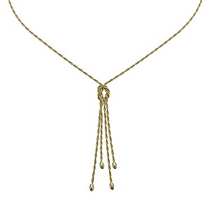 Together Bonded Silver & 9ct Gold Lariat Knot Necklace
