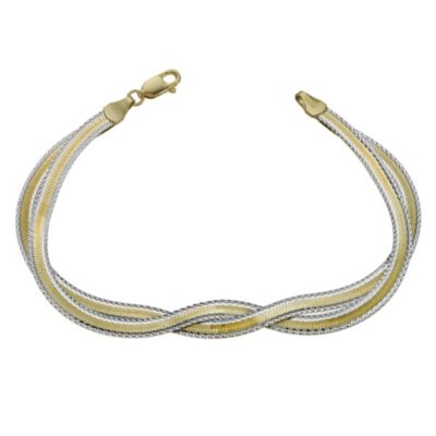 Bonded Silver and 9ct Gold Plait