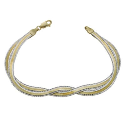 Together Bonded Silver and 9ct Gold Plait