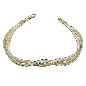 Bonded Silver and 9ct Gold Plait