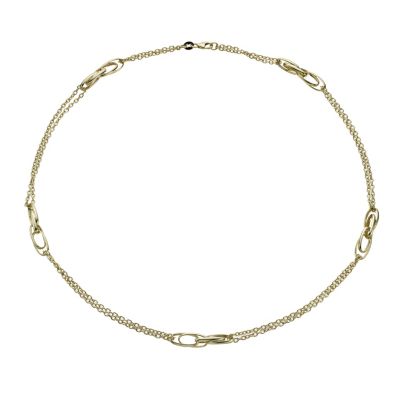 Together Bonded Silver & 9ct Gold Double Strand Necklace