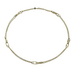 Together Bonded Silver & 9ct Gold Double Strand Necklace