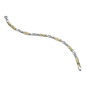 Together Bonded Silver & 9ct Gold Cubic Zirconia Bracelet