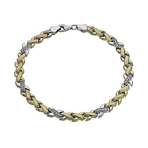 Together Bonded Silver & 9ct Gold Cubic Zirconia Bracelet