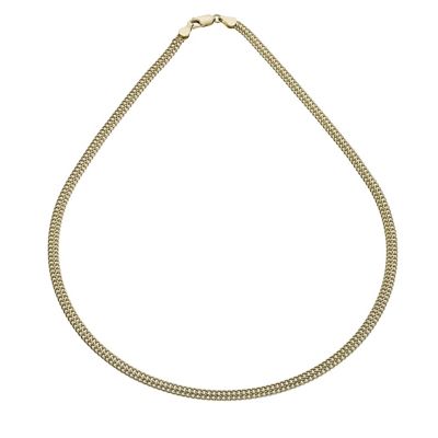 Together Bonded Silver & 9ct Gold Double Curb Necklace