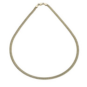 Together Bonded Silver & 9ct Gold Double Curb Necklace