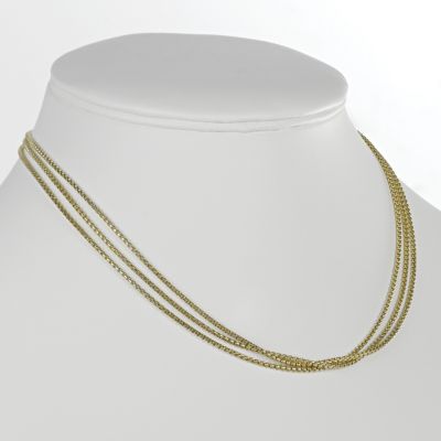 Together Bonded Silver & 9ct Gold Three Strand Necklace - Product number 1029525
