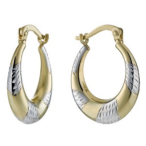 Bonded Silver and 9ct Gold Creole Hoop