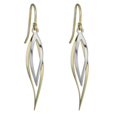 Together Bonded Silver & 9ct Gold Two Colour Twist Earrings