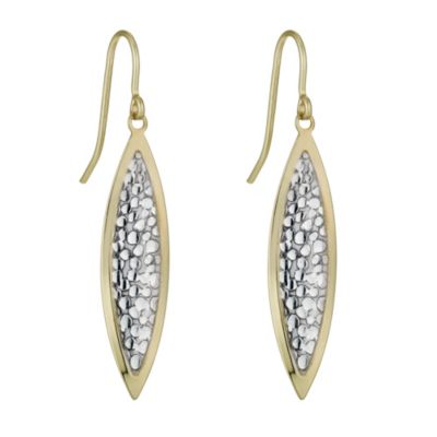 Together Bonded Silver & 9ct Gold Two Colour Oval Earrings - Product number 1031201