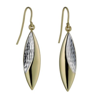 Together Bonded Silver & 9ct Gold Two Colour Oval Earrings