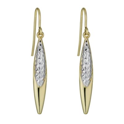 Together Bonded Silver & 9ct Gold Two Colour Oval Earrings